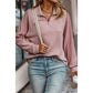 Rory Peach Blossom Ribbed Texture Quarter Zip Sweatshirt