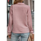 Rory Peach Blossom Ribbed Texture Quarter Zip Sweatshirt