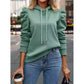 Rosalyn Light Green Puff Sleeve Slim Fit Top