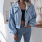 Roschelle Blue Cropped Corduroy Jacket