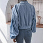 Roschelle Blue Cropped Corduroy Jacket
