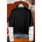 Roselle Black Lace Long Sleeve Insert Drop Shoulder Tee