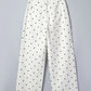 Rossi White Polka Dot Print Scalloped Patch Pocket Cotton Shift Pants