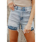 RTS Rossie Light Blue Vintage Washed Raw Edge Jean Shorts
