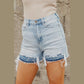 RTS Rossie Light Blue Vintage Washed Raw Edge Jean Shorts
