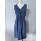 Roxanne Blue Twist Front V‑Neck Dress