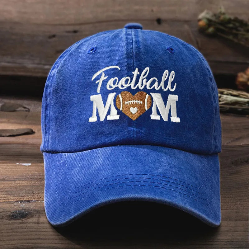 Football Mom Embroidered Baseball Cap - 9 Colors