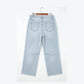 Roza LIght Blue Frayed Cropped Straight Jeans
