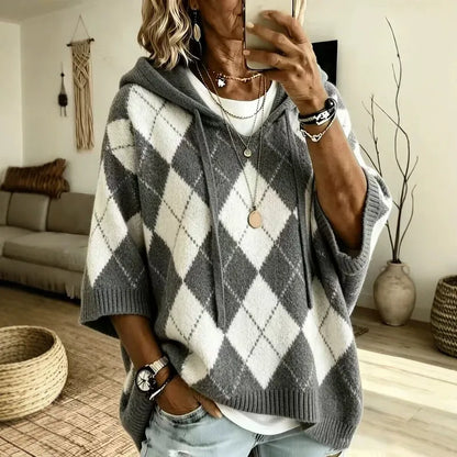 Rubie Argyle Knit Hooded Poncho Sweater - 5 Colors