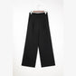 Rudra Black Pleated Detail Pull On High Elastic Waist Loose Straight Pants