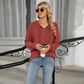 Tahlia Rust Half Button Drawstring Hooded Top