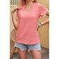 DESTASH Sala Pink V Neck Textured Chiffon Tulip Sleeve Top