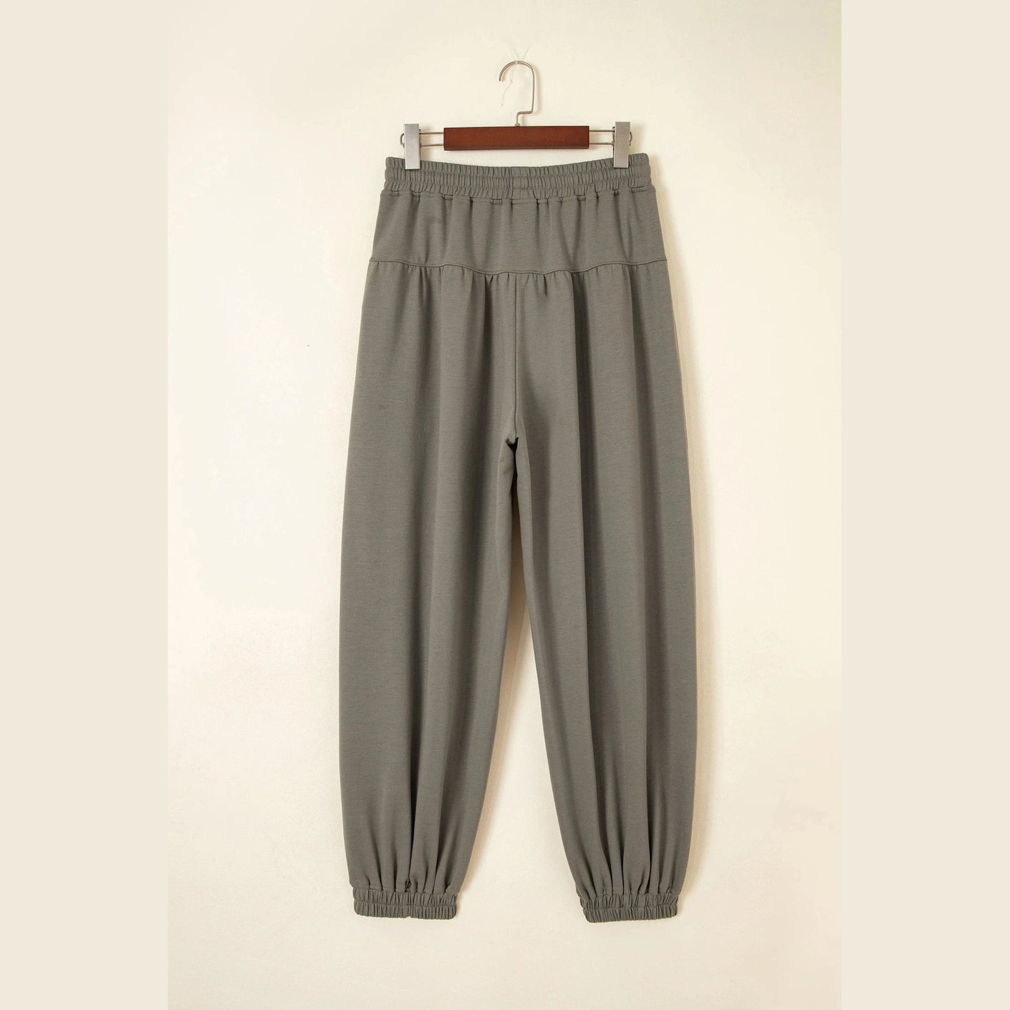 Salina Seagrass Elastic Waist Drawstring Wide Leg Full Length Pants