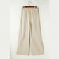 Sallie Loop Drawstring Elastic Waistband Casual Wide Leg Pants