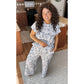 Sally Camouflage Print Twisted Rib Loose Tee Drawstring Pants Set