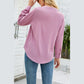 Sam Pink V-neck Loose Fit Long Sleeve Blouse