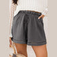 Sandee Grey Cotton Gauze Paperbag Shorts