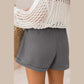 Sandee Grey Cotton Gauze Paperbag Shorts