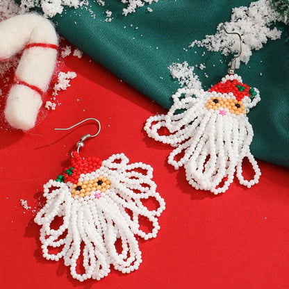 Beaded Santa Earrings