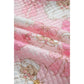 Pink Abstract Christmas Print Zip-Up Collar Long Sleeve Sweatshirt