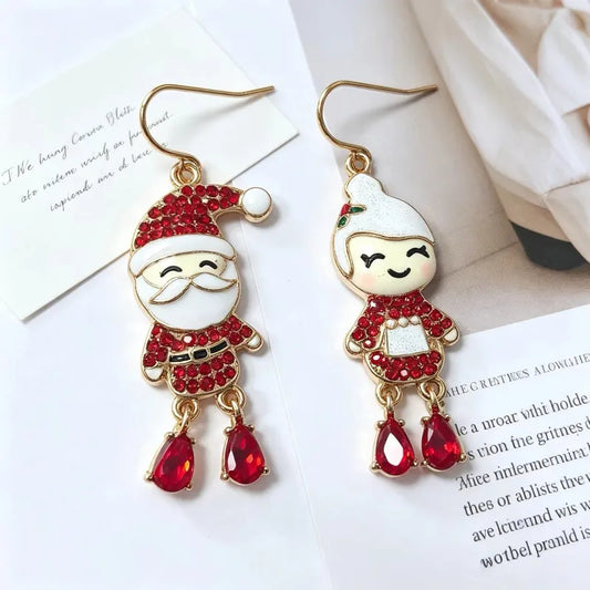 Santa & Mrs. Claus Gemstone Earrings