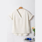 Sarafina Pale Khaki Textured Wide Sleeve V Neck T Shirt