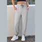 Sassa Grey Fleece Lined Drawstring Waist Joggers