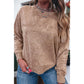 Saved By Grace Brown Letter Embroidery Mineral Wash Loose Sweatshirt