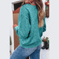Saved By Grace Sea Green Letter Embroidery Mineral Wash Loose Sweatshirt