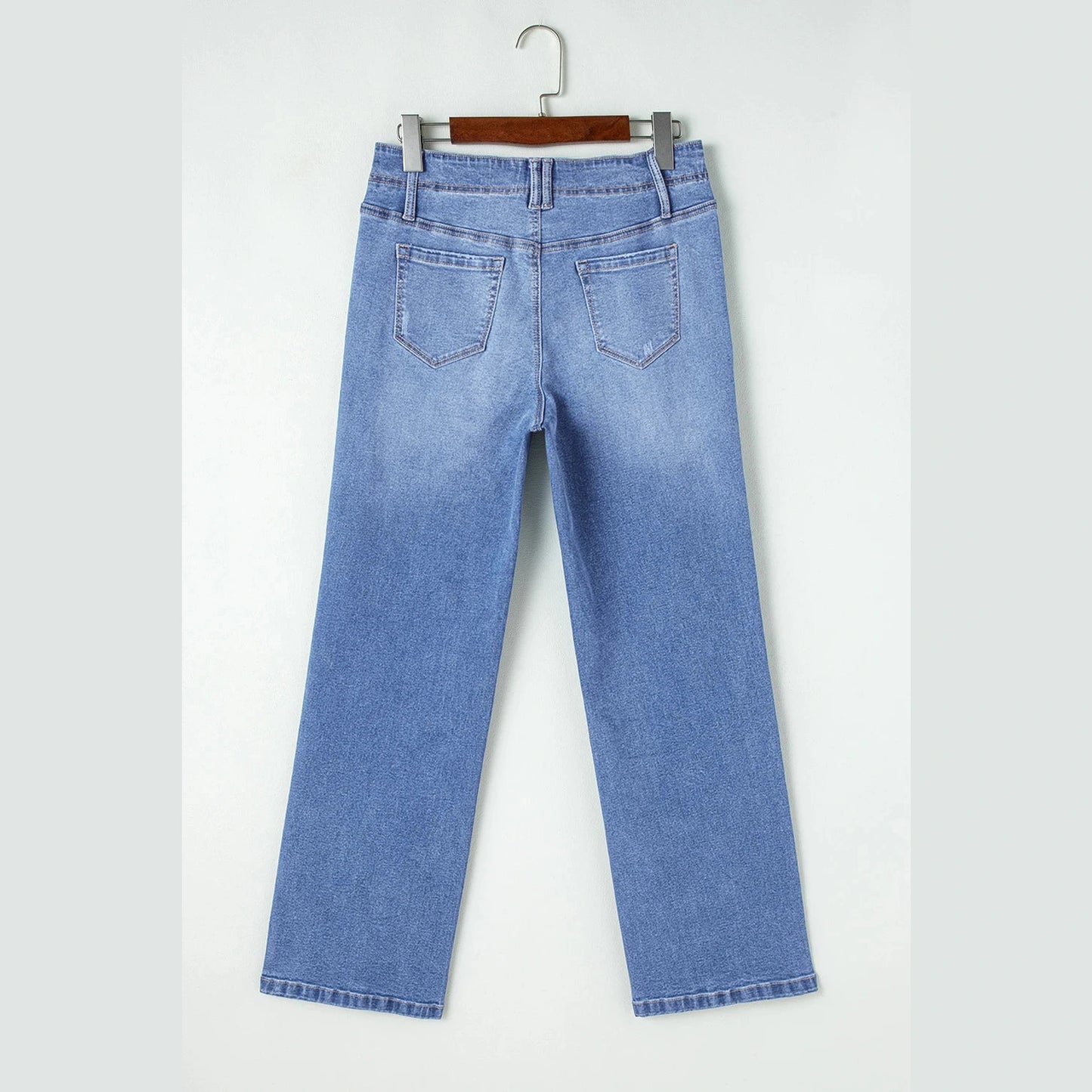 Seanna Dusk Blue Loose Straight Leg Cropped High Waist Jeans