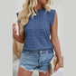 Selbie Blue Jacquard Hollow Out Sleeveless Top