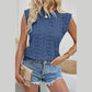 Selbie Blue Jacquard Hollow Out Sleeveless Top