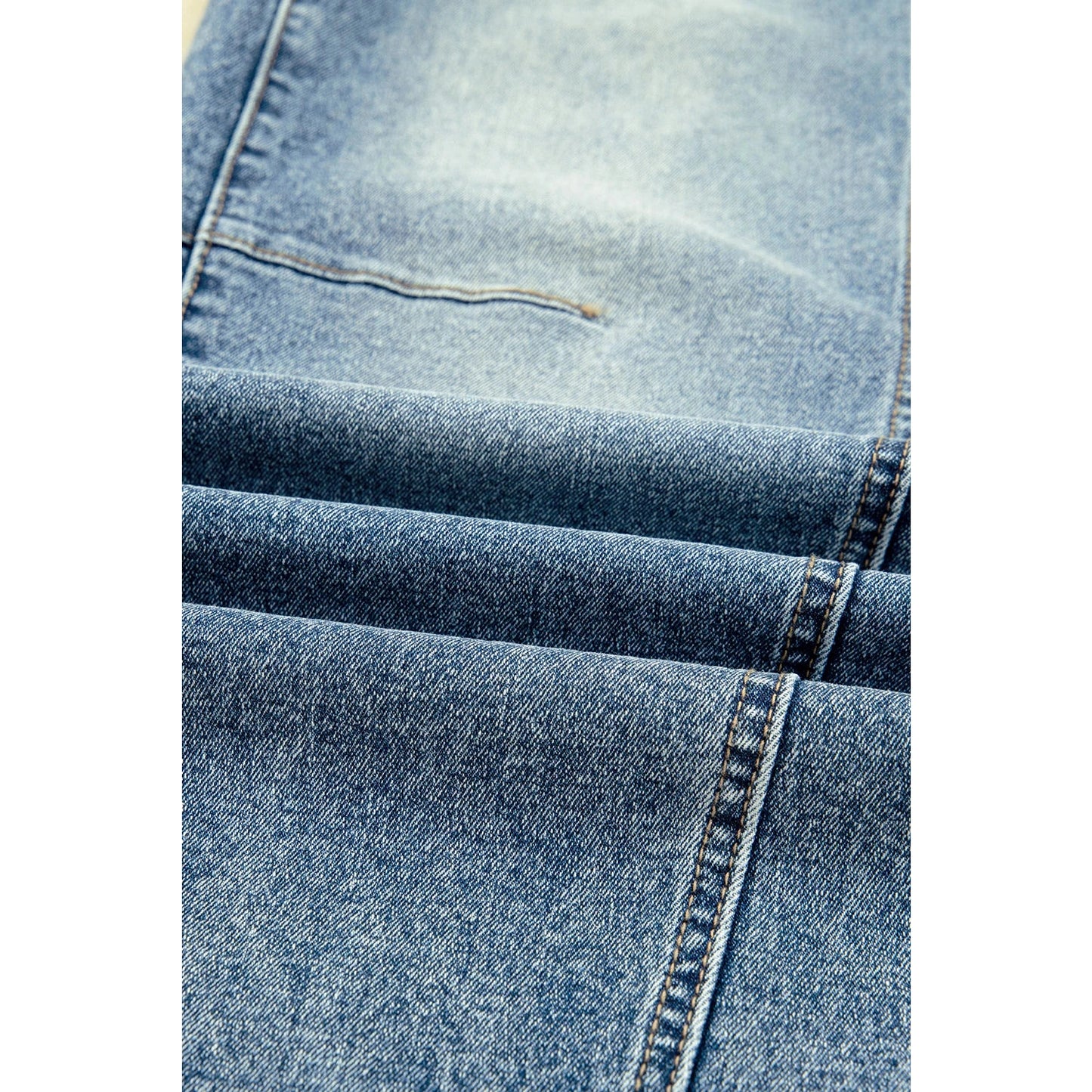 Serah Dusk Blue Vintage Washed Seam Detail Shift Jeans