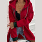 Seraphina Racing Red Contrast Cuffed Drop Shoulder Zip up Tunic Hoodie