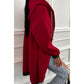Seraphina Racing Red Contrast Cuffed Drop Shoulder Zip up Tunic Hoodie