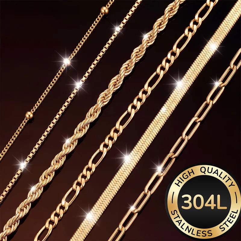 6 Piece Golden Bracelet Set