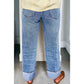 Sophia Grace Center Seam Cuffed Hem Straight High Waist Jeans