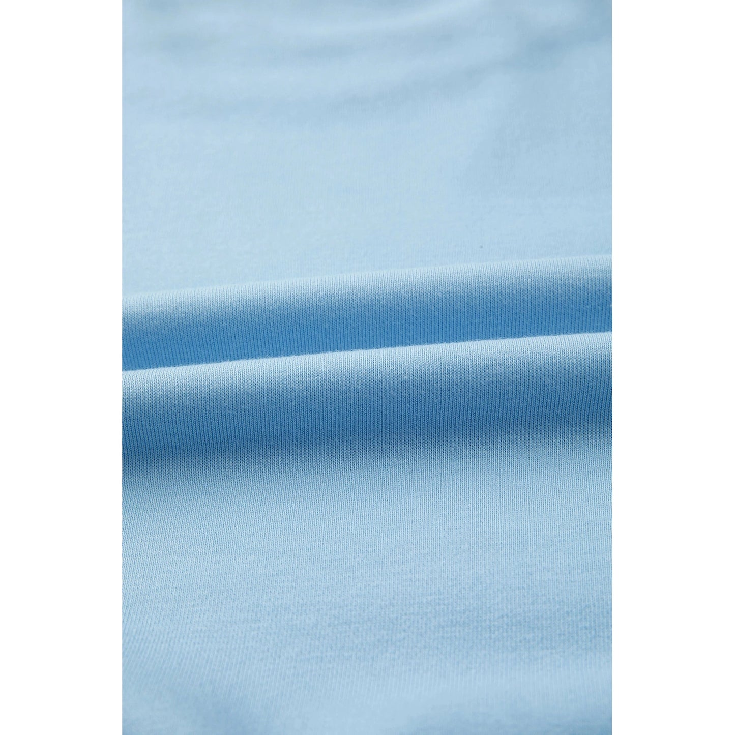 Shae Mist Blue Solid Color Loose Tee Drawstring Wide Leg Pants 2pcs Outfit