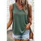 Shaley Mist Green Ribbed V Neck Tank