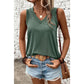 Shaley Mist Green Ribbed V Neck Tank