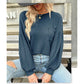 Shaley Blue Backless Waffle Knit Top