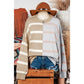 REDUCED!!! Shandi Khaki Stripe Colorblock Oversized Sweater  REDUCED!!!