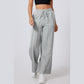 Shandra Seamed Drawstring High Waist Wide Leg Sweatpants