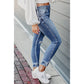 Shania Light Blue Distressed Frayed Ankle Skinny Jeans