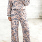 Shannen Camouflage Print Long Sleeve Top Loose 2pcs Pants Set