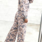 Shannen Camouflage Print Long Sleeve Top Loose 2pcs Pants Set