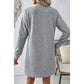 Shea Grey Textured Long Sleeve Shift Dress