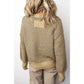Sheena Khaki Geometric Print Drop Shoulder Round Neck Long Sleeve Sweater