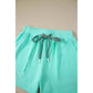 Shelia Mint Green V Neck Short Sleeve Top Drawstring Shorts 2pcs Set