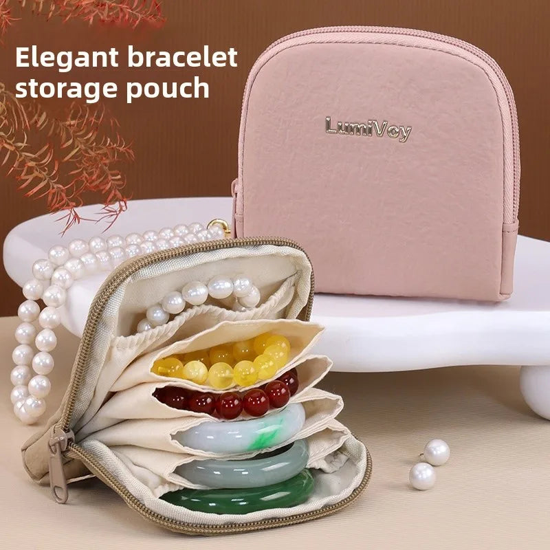 Synthia 6 Compartment Jewelry Storage Bag - 4 Colors